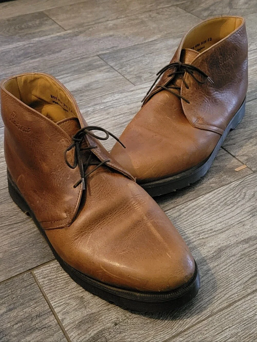 Vintage Dr Martens Made In England Leather Chukka Boots Brown 90's Streetwear